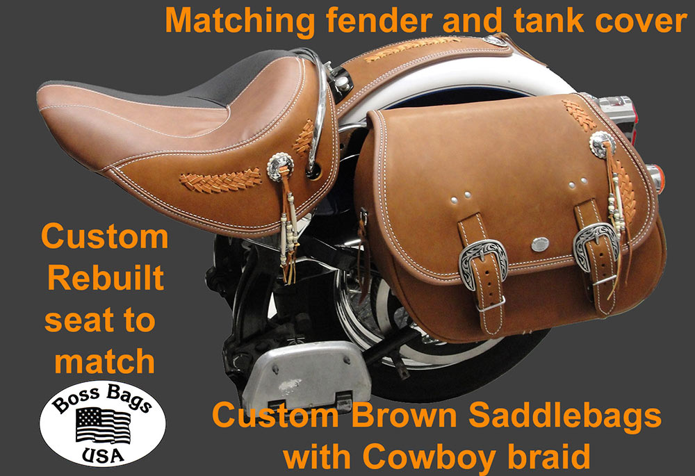Custom Leather Throw Over Saddlebags | Custom Motorcycle